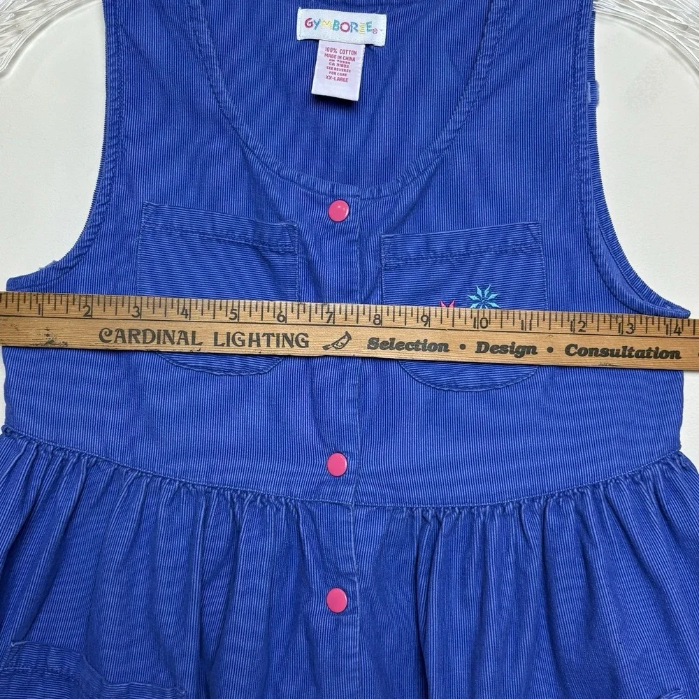 Gymboree Vtg 1997 Aspen Adventure Snowflake Jumper Dress Corduroy XXL 6-7